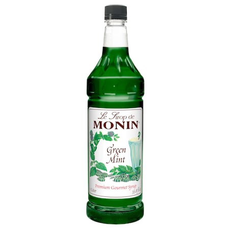 MONIN Monin Green Mint Syrup 1 Liter Bottle, PK4 M-FR021F